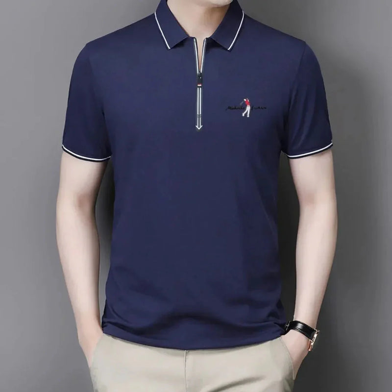 Camisa Polo Masculina com Zíper